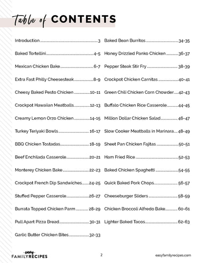 School Night Suppers